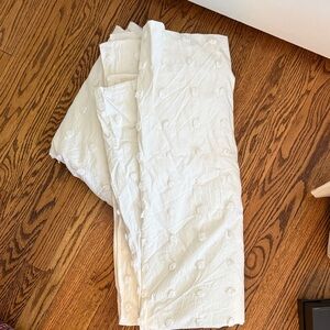 Anthropologie Elegant White Textured Curtains